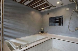 Microtopping bathroom walls