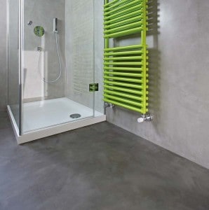 Seamless flooring and walls in bathroom