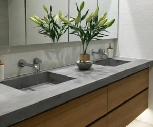 Concrete bathroom double sink christchurch