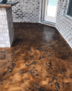 Concrete Overlay Floor with Acid Stain