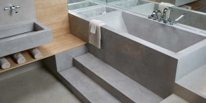 microtopping steps and bath